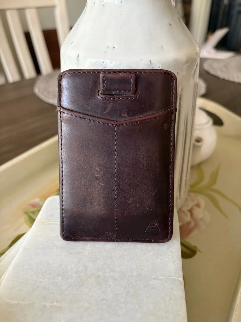 Andar Men’s Slim Card & Key Holder Wallet in Burgundy Leather